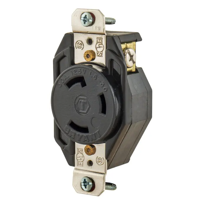 Bryant 70530FR Locking Devices Industrial Flush Receptacle 30A 125V L5-30R
