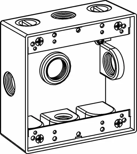 Orbit 2B75-5X Electric Box 2 inches Deep 5 Outlets w/3/4 inches Hole Size X-Configuration
