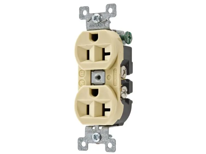Bryant 5362BI Receptacle, Straight Blade, Industrial A 20A 125V 5-20R
