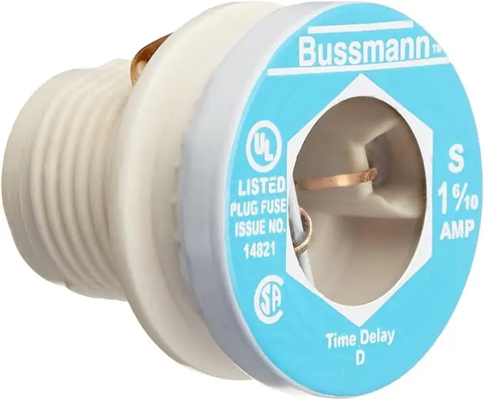 Bussmann S-1-6/10 Type S Time-Delay Dual-Element Plug Fuse 4-Pack