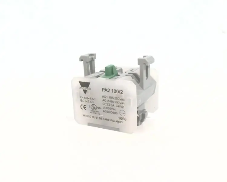 Carlo Gavazzi PA2100/2 Contact Block, 1-NO Contact (SPST), Slow Action, 10A @ 250VAC