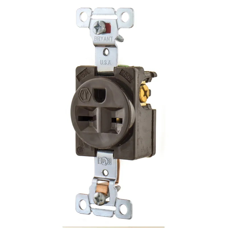 Bryant 5661 Straight Blade Devices, Receptacles, Single, 15A 250V, 6-15R