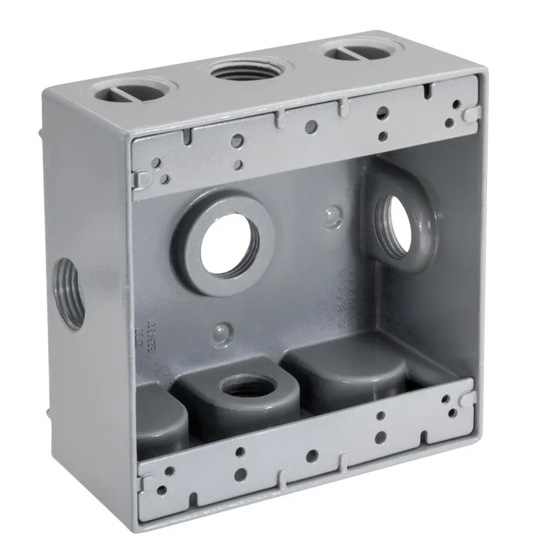 Topaz WB25100X 1 inches 5-Hole (Side) 2-Gang Weatherproof Box