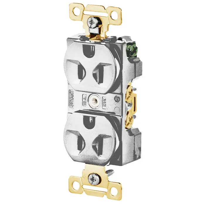 Bryant 5242W Duplex Receptacle-Nema5-15R