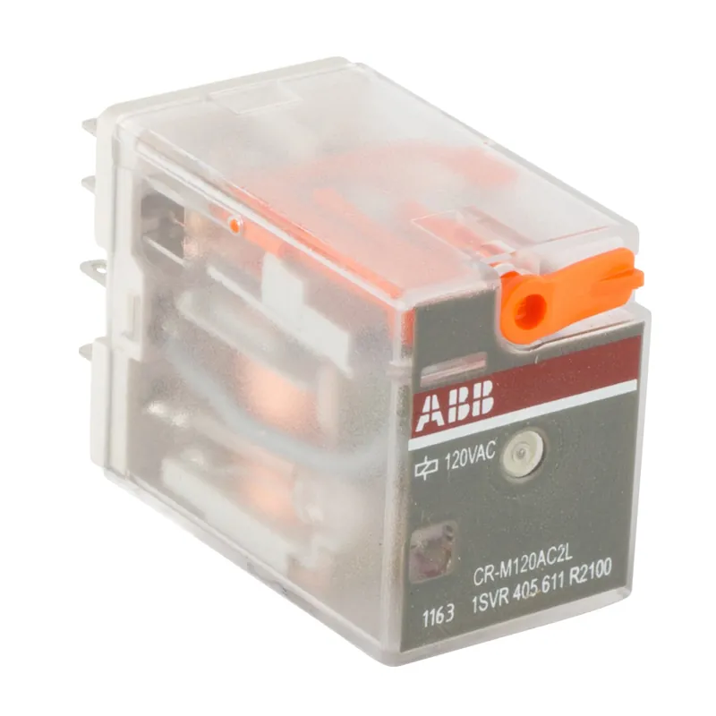 Abb 1SVR405611R2100 pluggable relay, with led, 2 c/o contacts, 250V, 12A, 120 v ac coil