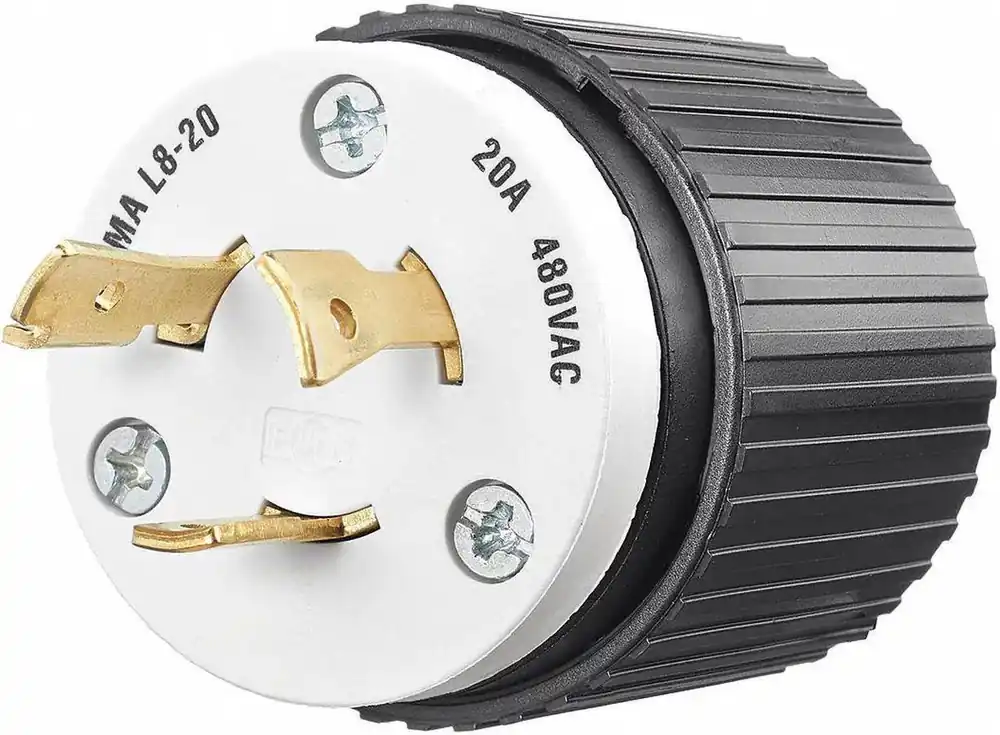 Bryant 70820NP Locking Devices Industrial Male Plug 20A 480V AC L8-20P