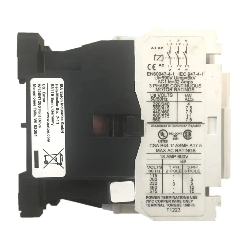 Eaton CE15DNS3BB XT IEC Contactor 18 A