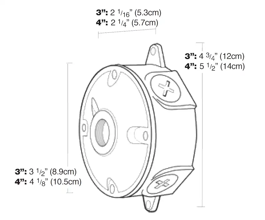 Rab VXJ1 Weatherproof Round Box 1/2 Inch One 1/2 Inch Hole Cover