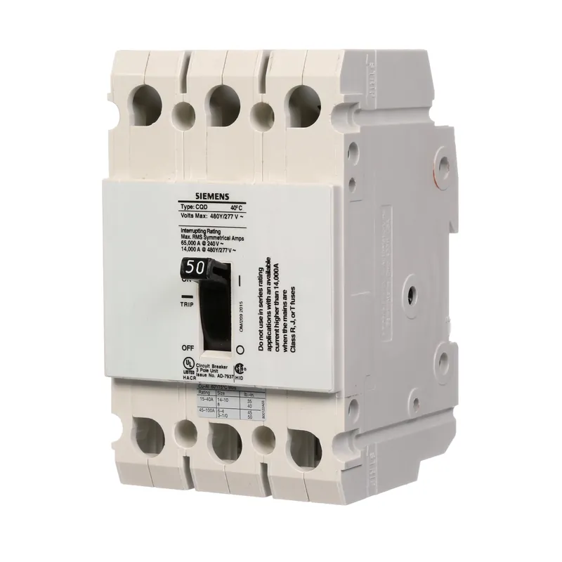 Siemens CQD350 Breaker CQD 3-Pole 50A 480/277V 14KA