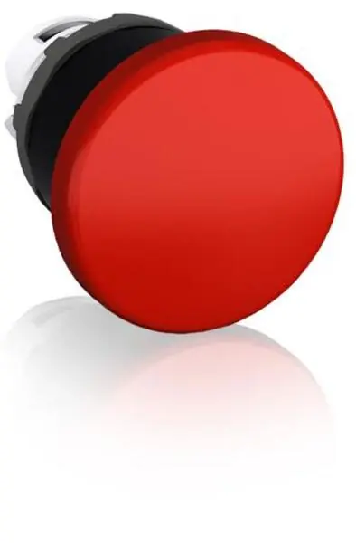 Abb Mpm1-10r Mushroom Head Pushbutton, Modular