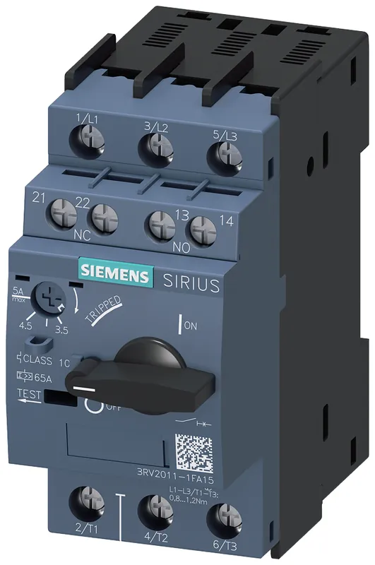 Siemens 3RV20111FA15 Circuit Breaker For Motors 3.5-5A Aux