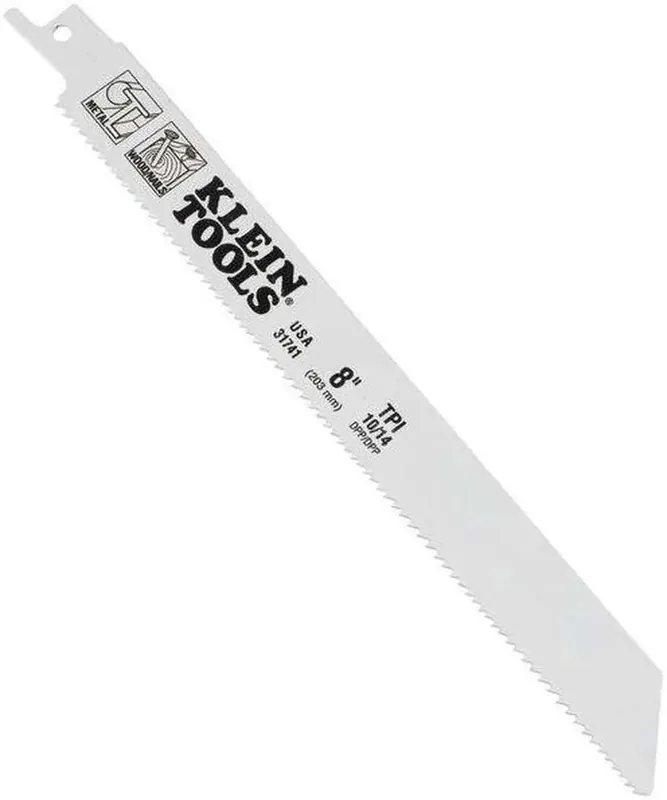Klein Tools 31741 Reciprocating Saw Blades, 10/14 TPI, 8-Inch, 5-Pack