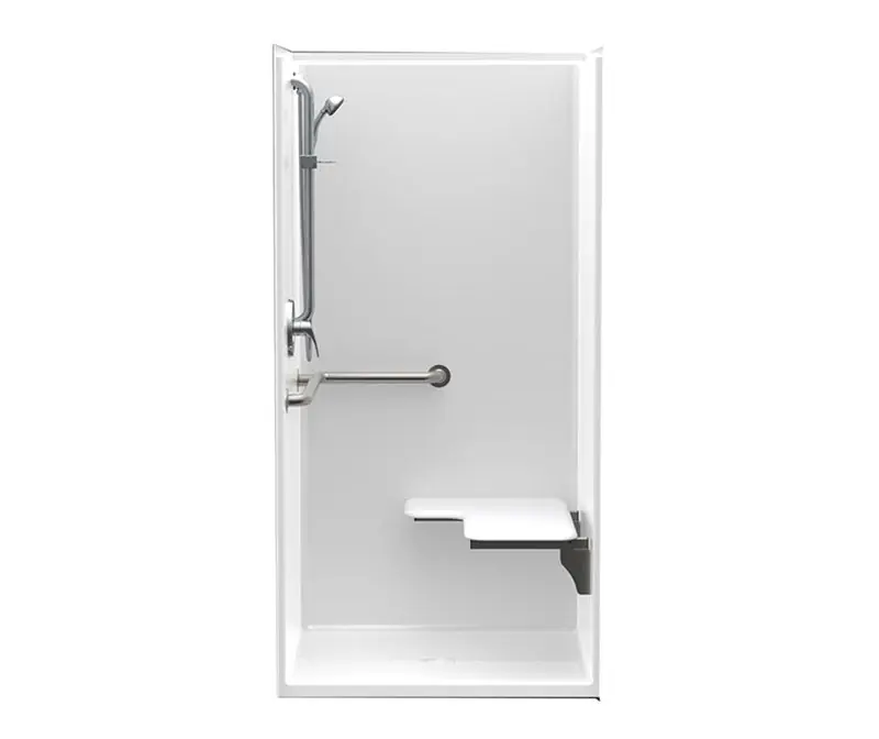 Aquatic 1363BFS-WH 36 x 36 AcrylX Alcove Center Drain One-Piece Shower
