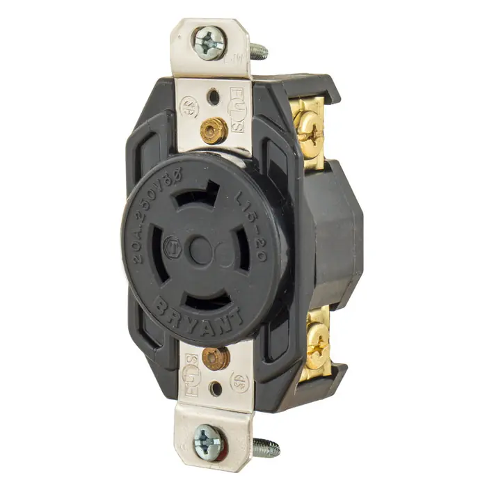 Bryant 71520FR Flush Receptacle 20A 3-Phase Delta 250V AC L15-20R