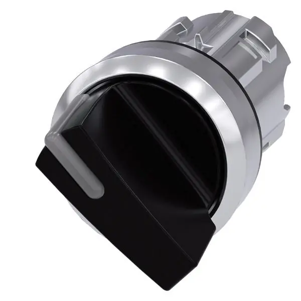 Siemens 3SU10522BC100AA0 Selector Switch, 2POS, Momentary with Short Handle, Metal