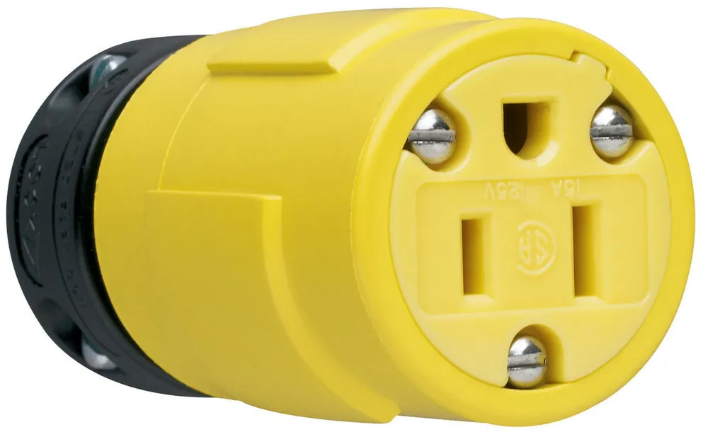 Pass & Seymour 1547 Straight Blade Rubber Connector 15A 125V 5-15R