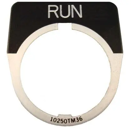 Eaton 10250TM31 Pushbutton Legend Plate RUN 1/2 Round