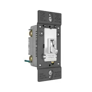 Pass & Seymour TSD703PTUW 1-pole 3-wire 450W slide dimmer toggle switch