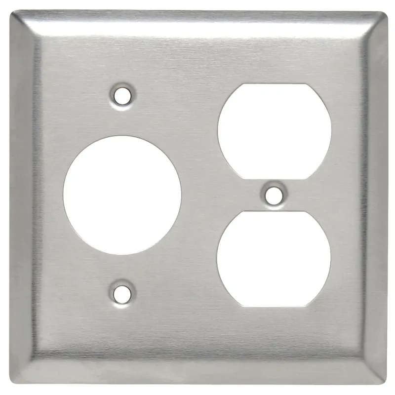Pass & Seymour SS78 2-Gang Wall Plate, 1 Single Receptacle, 1 Duplex Receptacle