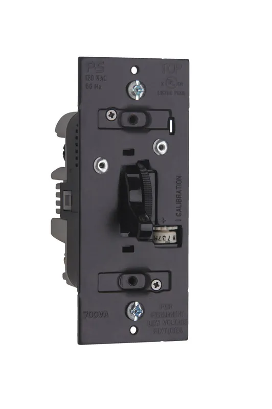 Pass & Seymour TSDCL303PBK TradeMaster LED/CFL/Incandescent Single Pole/3-Way Toggle Slide Dimmer Preset Replacement TSDL153PBK