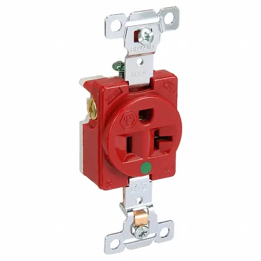 Bryant 8310RED Receptacle Straight Blade Hospital Grade