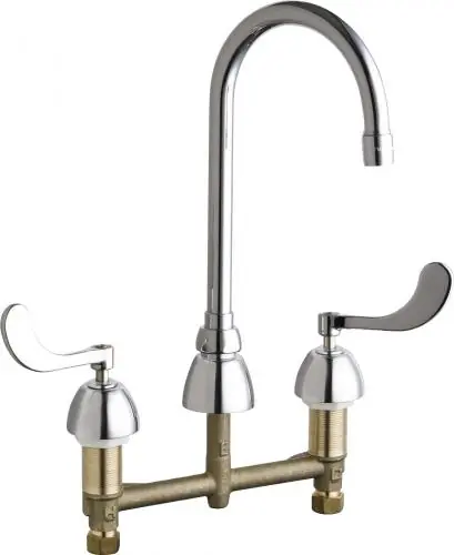 Chicago Faucets E3ABCP 786 Series Deck-mounted Manual Faucet 8 inches