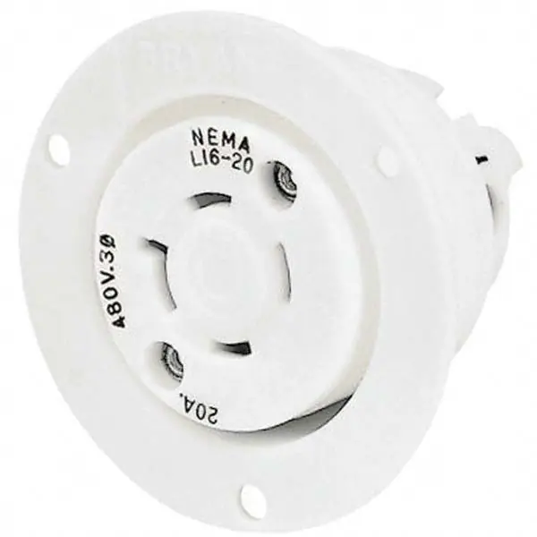 Bryant 71620ER Flanged Receptacle 20A 3-Phase Delta 480V AC L16-20R