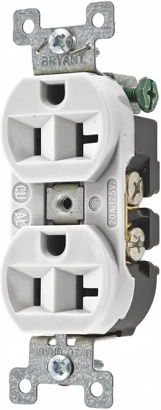 Bryant 5362BW Receptacle Duplex 20A 125V 5-20R
