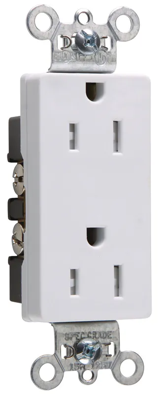 Pass & Seymour 26252-W Heavy-Duty Decorator Spec Grade Receptacles 15A 125V
