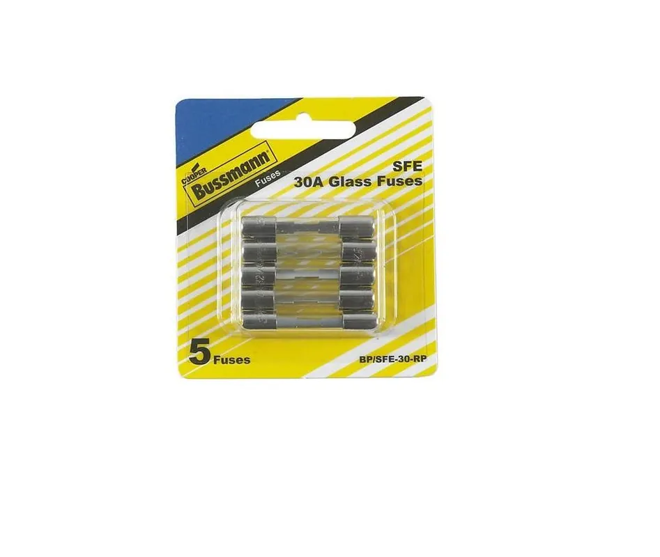 Bussmann SFE-30 SFE 30 Amp Glass Fuse (5 in Tin)
