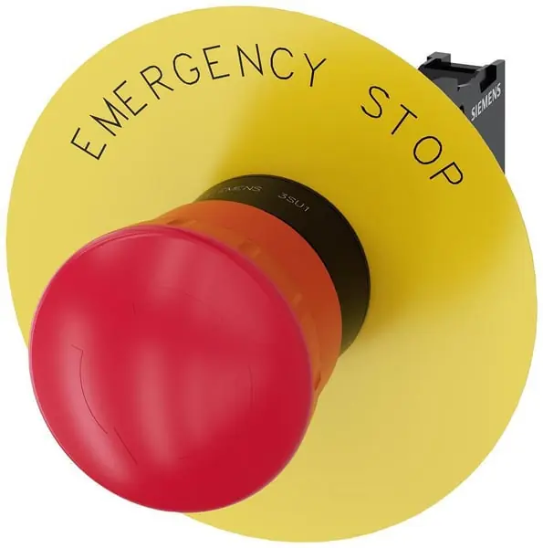 Siemens 3SU11001HB201PG0 EM. Stop Mushroom Pushbutton 40mm