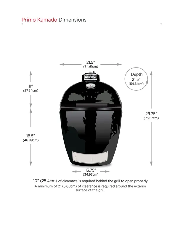 Primo PGCRC All-in-One Large Round Ceramic Kamado Grill with Cradle & Side Shelves