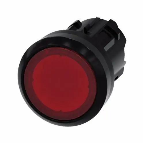 Siemens 3SU10010AB200AA0 Illuminated Pushbutton, Plastic, 22mm