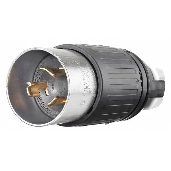 Bryant 3763 Locking Devices Industrial Male Plug 50A 250V DC 600V AC Non-NEMA