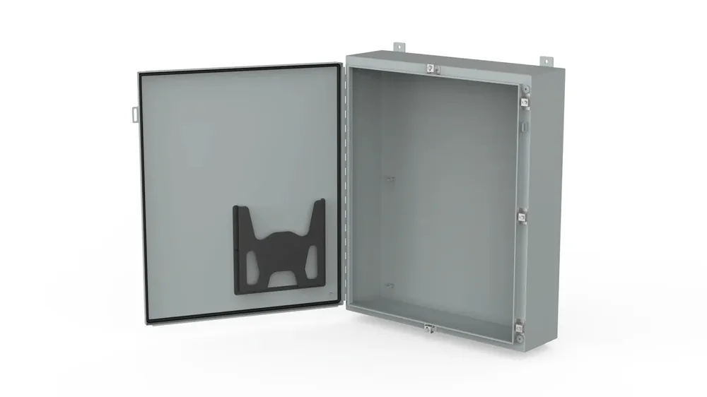 Hoffman A201208LP Continuous Hinge Enclosure with Clamps LP Type 4, 20x12x8