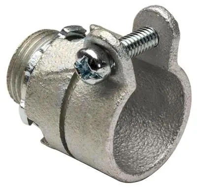 Topaz 156M Straight Squeeze BX-Flex Connector 2 inches Malleable Iron