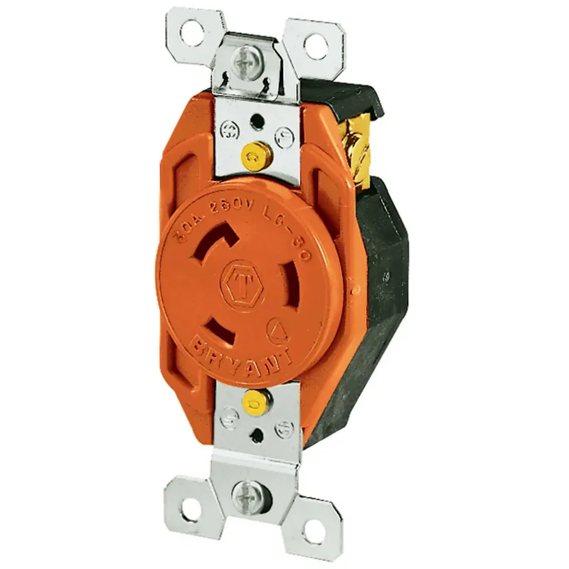 Bryant 70630IG Locking Devices Isolated Ground Industrial Flush Receptacle 30A 250V L6-30R