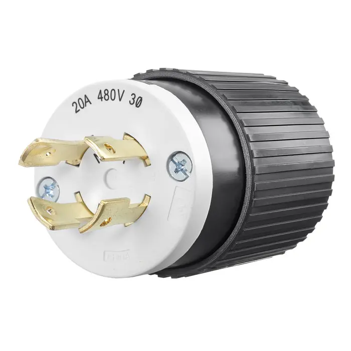 Bryant 71620NP Tech Spec Industrial Grade Locking Plug, 20 Amp, 3-Phase 480v AC