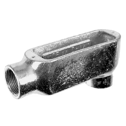 Topaz LB2M LB Type Conduit Body, Malleable Iron, Wall Mount, Hub Size-3/4 inches