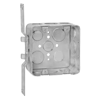 Abb 2G4DV1/23/4 Two-Gang Drawn Style Outlet Box 4 Inches Square x 2-1/8 Inches Deep