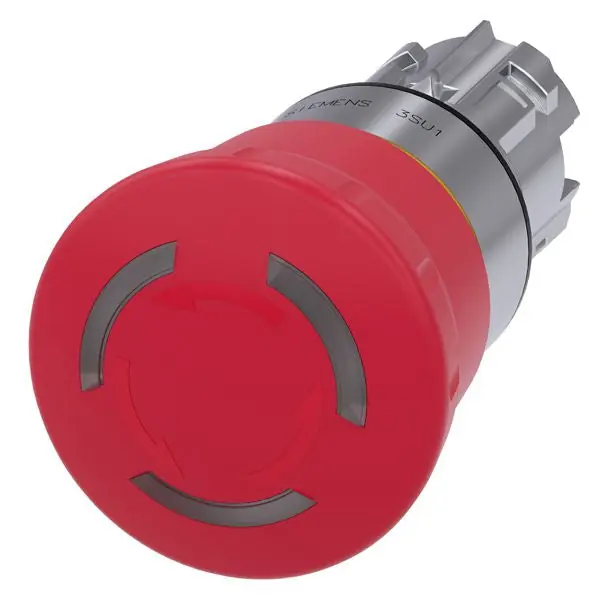 Siemens 3SU10511HB200AA0 Emergency Stop Mushroom Pushbutton 40 mm