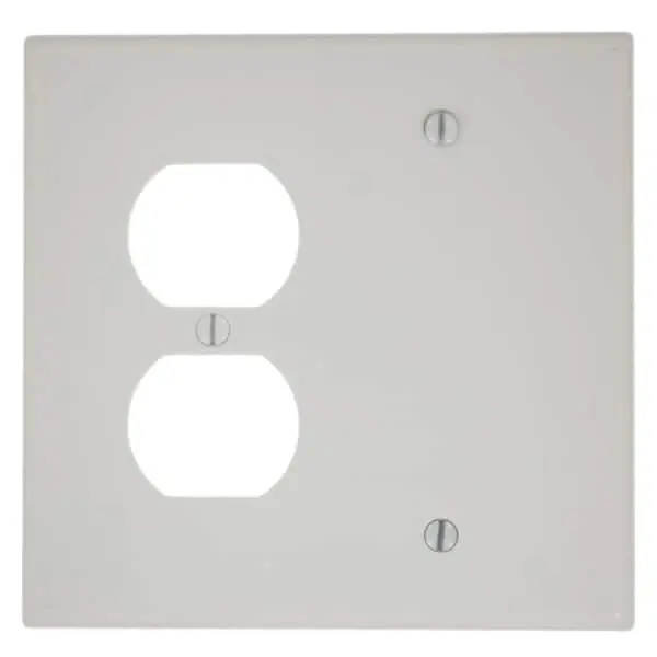 Pass & Seymour SS138 2-Gang Wall Plate 1 Blank and 1 Duplex Receptacle