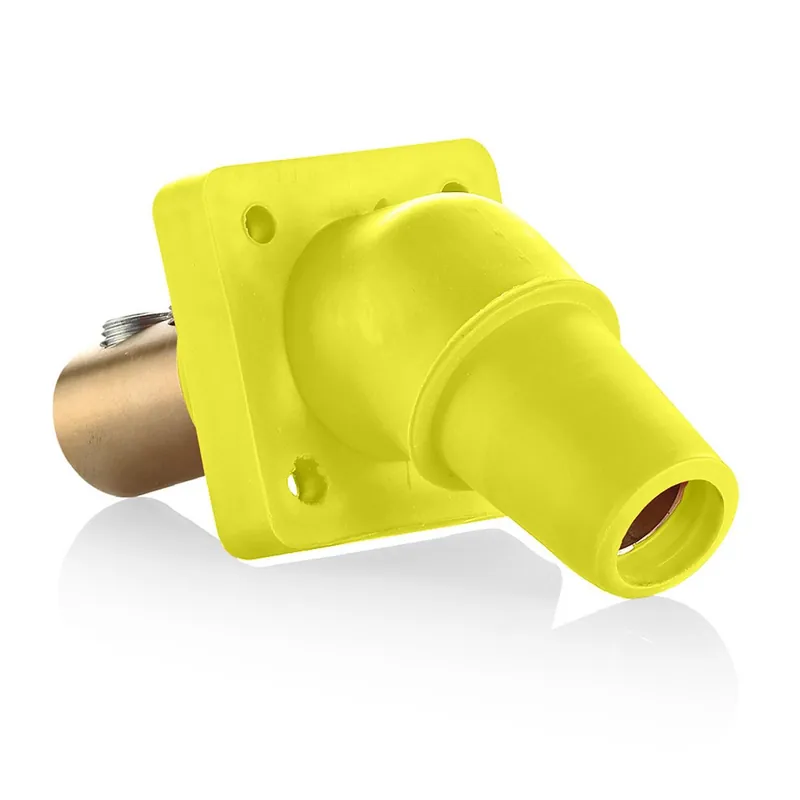 Leviton 16R28-UY Yl F Pnl Recept 45-Deg Dbl Ss 2/0-4/0