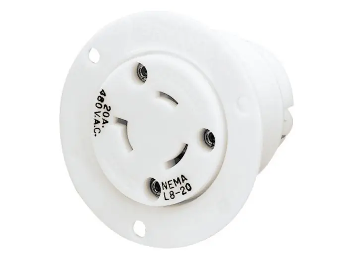Bryant 70720ER Flanged Receptacle 20A 277V AC L7-20R