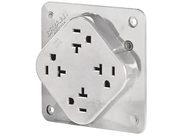 Bryant 21254W Quad-PLEX Receptacle 20A 125V 5-20R