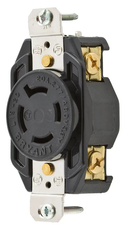 Bryant 71920FR Locking Receptacle 20A 277/480V NEMA L19-20R