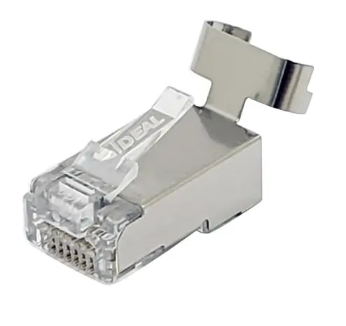 Ideal 85-368 Shielded Feed-Thru CAT6A/6/5e Modular Plugs (25/Card)