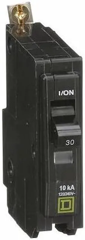 Square D QOB130 Type QO Bolt-On Mini Circuit Breaker, 30A, Single-Pole, 120/240 VAC