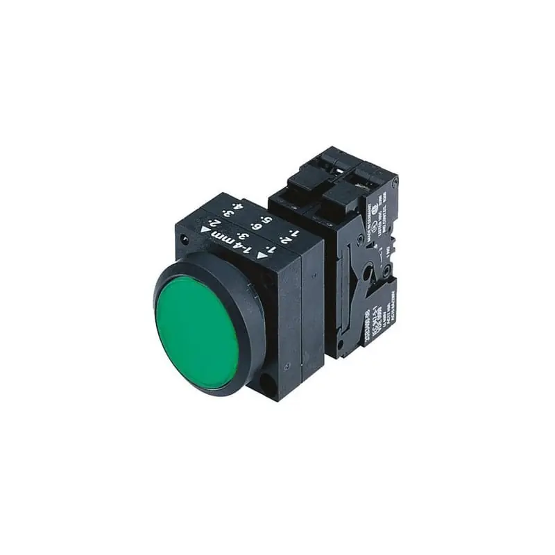Siemens 3SB3206-0AA41 Illuminated Pushbutton Assembly with Green Lens REPLACEMENT 3SU1001-0AB40-0AA0 + 3SU1500-0AA10-0AA0 + 3SU1400-1AA10-1BA0