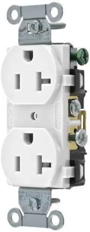 Bryant CRS20W Duplex Receptacle Commercial Grade 20A 125V 5-15R